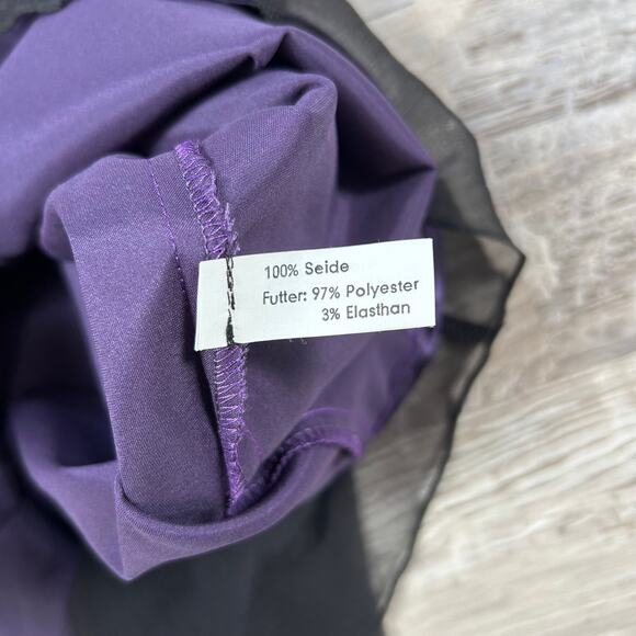 Ana Alcazar Black Silk Midi Dress with Sheer Overlay & Feather Trim Coquette - Picture 8 of 9